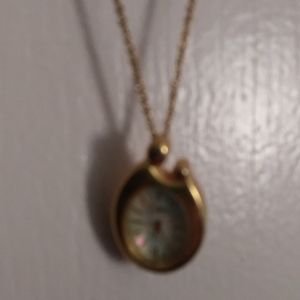 Vintage long gold chain Watch Necklace